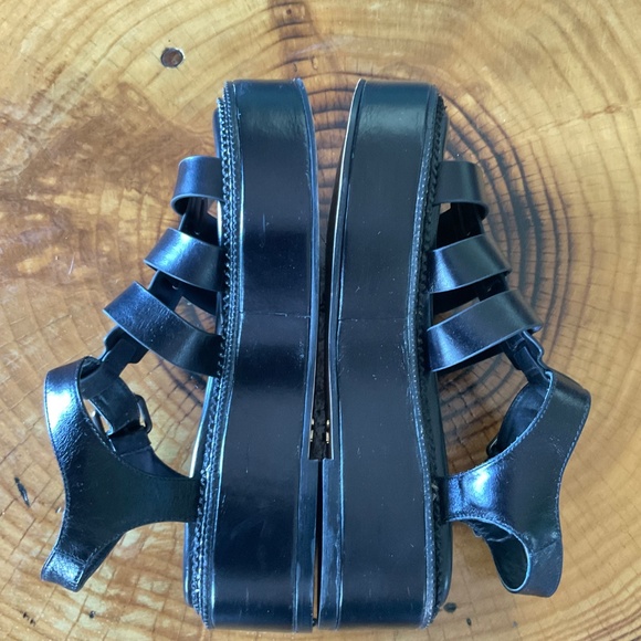 Paula Torres Flatform Madson chunky leather sandals US 6 EU 37 Black - Picture 10 of 10